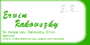 ervin rakovszky business card